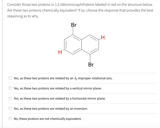 Solved Consider Those Two Protons In 1 5 dibromonaphthalene Chegg
