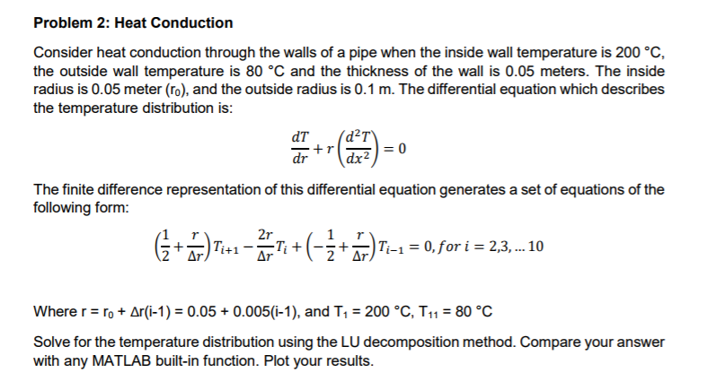 Solved Problem 2: Heat Conduction Consider Heat Conduction | Chegg.com