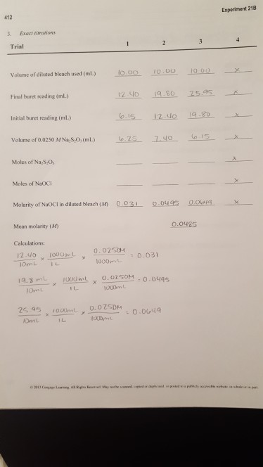 Solved Please show me how to solve for the moles of Na2S2O3, | Chegg.com