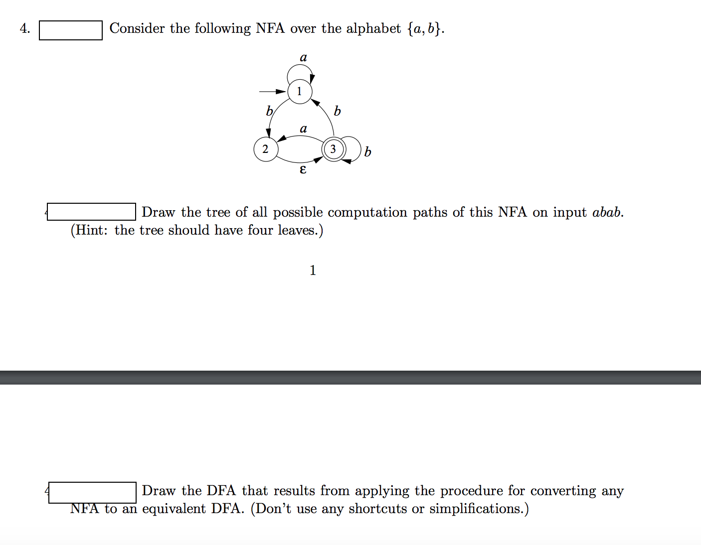 Solved: NFA Over The Alphabet {a, B} Consider The Followin