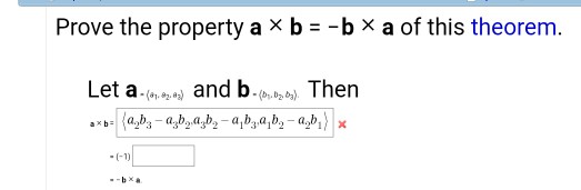 Solved Prove The Property A × B =-b × A Of This Theorem. Let | Chegg.com