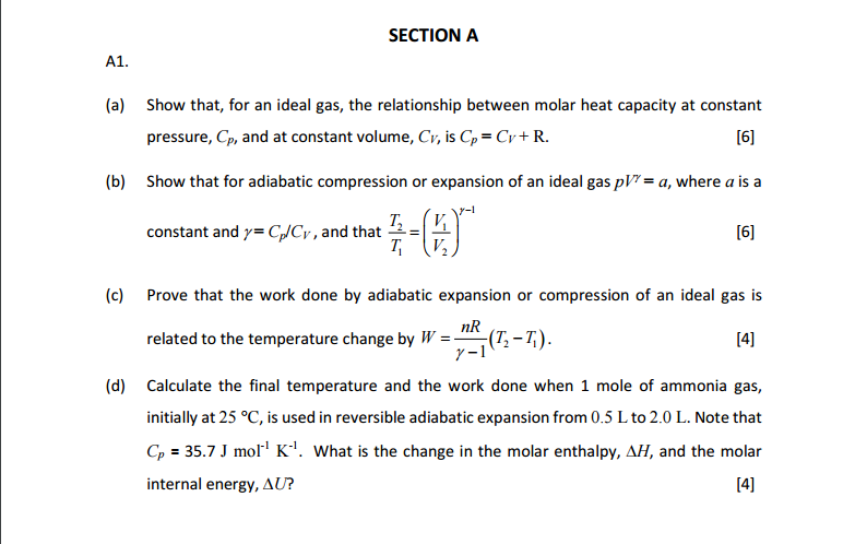 Solved (a) Show that, for an ideal gas, the relationship | Chegg.com