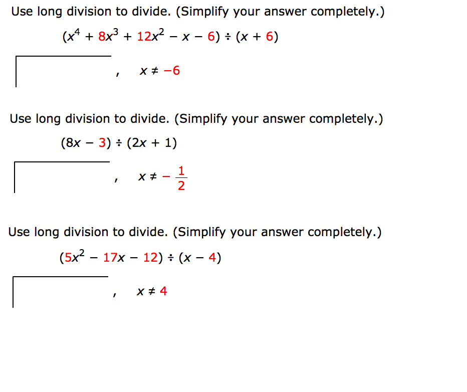 Solved Use long division to divide. (Simplify your answer | Chegg.com