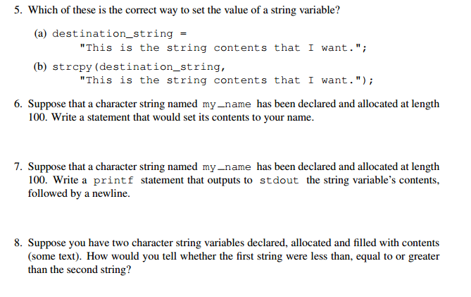 Solved Which of these is the correct way to set the value of | Chegg.com