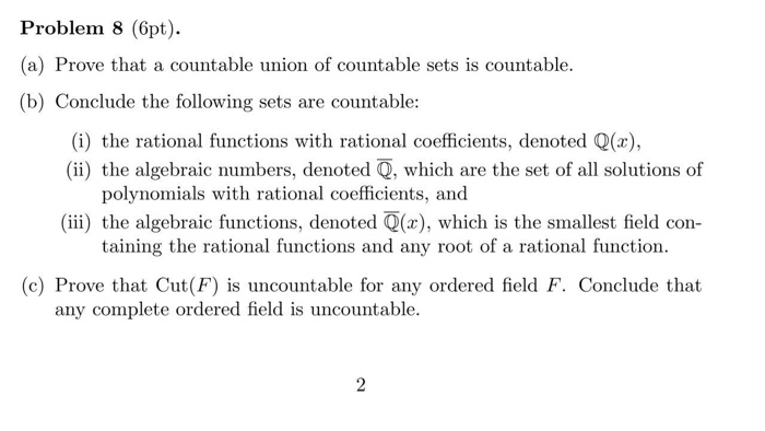 Solved Prove That A Countable Union Of Countable Sets Is | Chegg.com