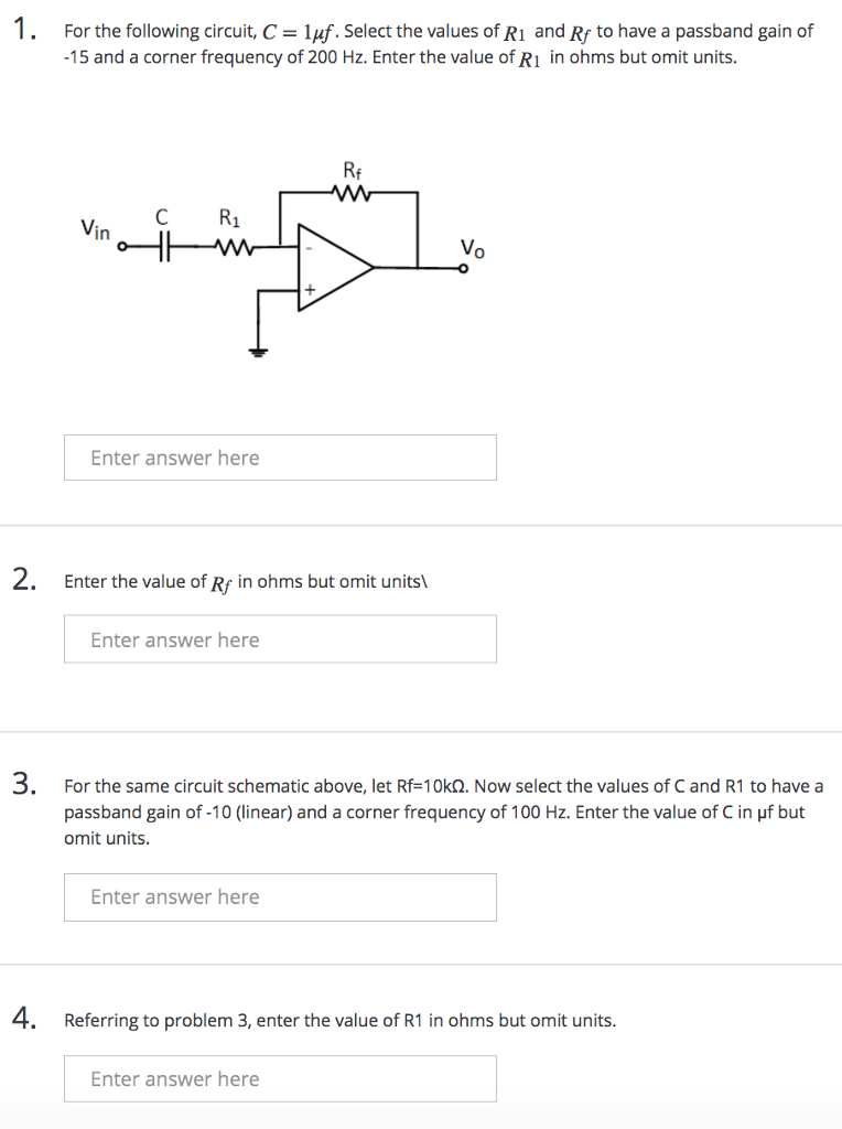 Solved For the following circuit, C = 1 mu f Select the | Chegg.com