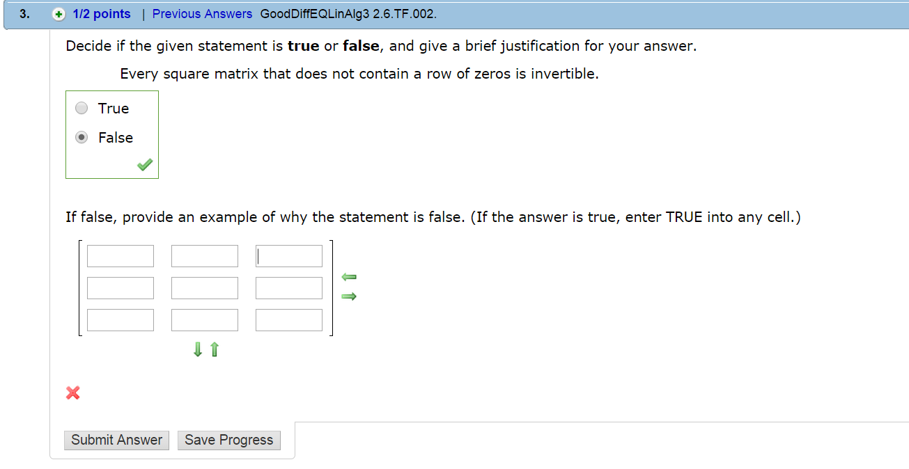 Solved Decide if the given statement is true or false, and | Chegg.com