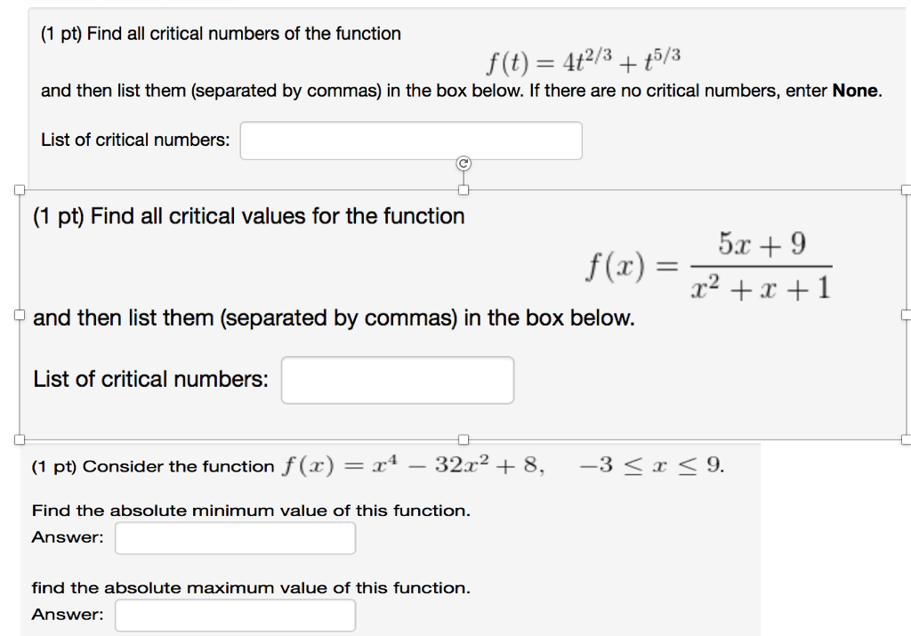 Solved 1 Pt Find All Critical Numbers Of The Function And Chegg solved-1-pt-find-all-critical-numbers-of-the-function-and-chegg