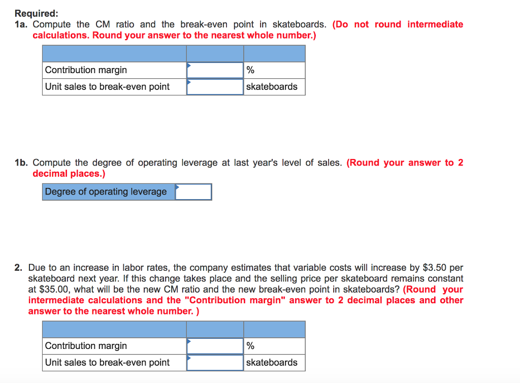 Solved Problem 85 Various CVP Questions BreakEven Point;