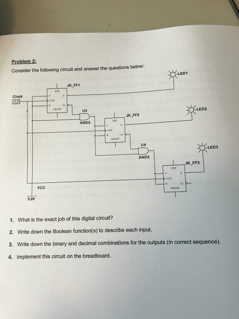 Solved Problem 2: Consider The Following Circuit And Answer | Chegg.com