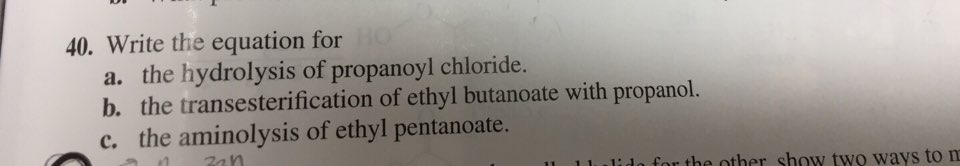 Solved Write the equation for a. the hydrolysis of | Chegg.com