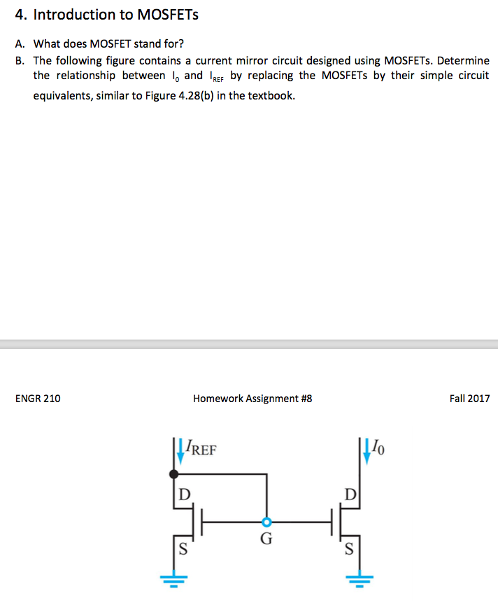 Solved 4. Introduction to MOSFETs A. What does MOSFET stand