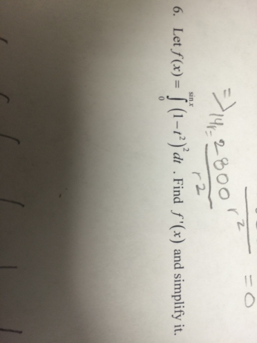 Solved Let F X Integral 0 To Sin X 1 T 2 2 Dt Find