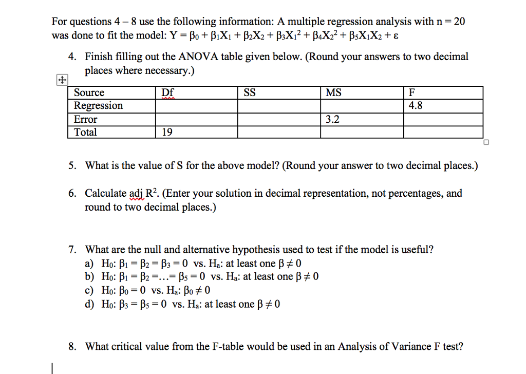 Solved For questions 4 - 8 use the following information: A | Chegg.com