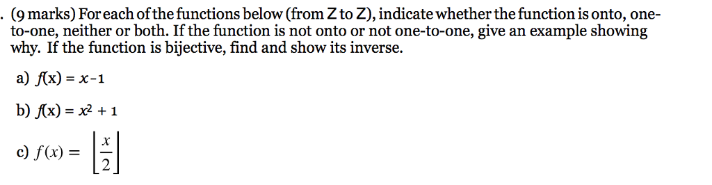 solved-9-marks-foreach-ofthe-functions-below-from-z-to-chegg