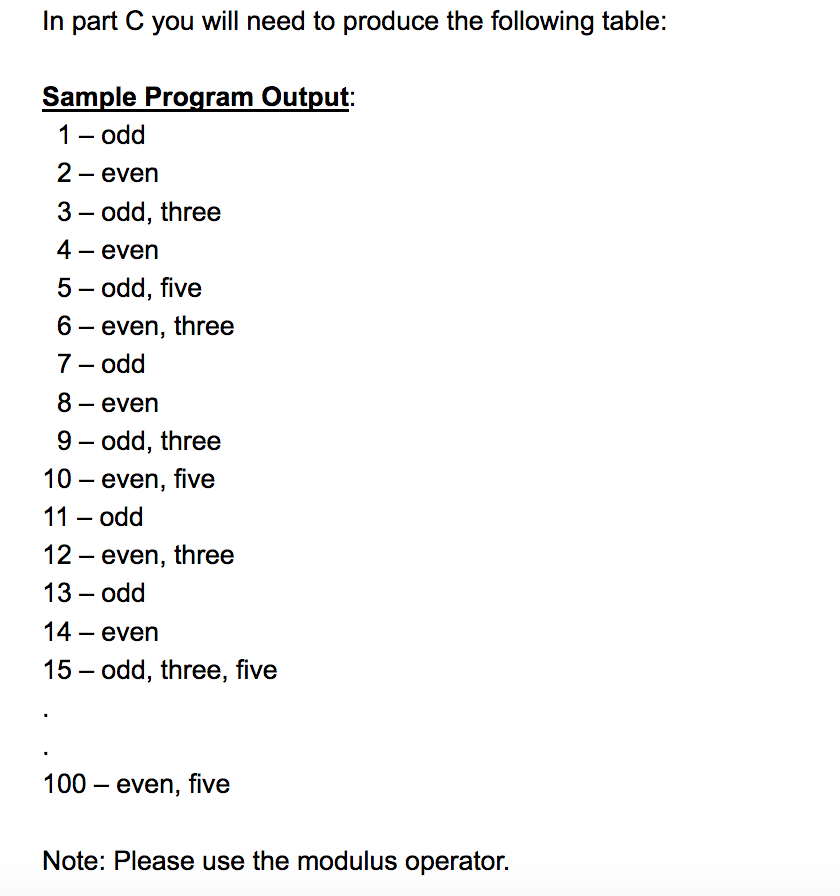 Solved Part C: Create the following loop The following loop | Chegg.com