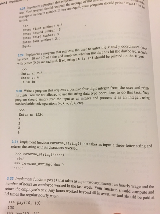 Solved Need help on 3.29 and 3.30This is python. Thank you | Chegg.com