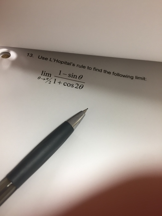 Solved: Use L'Hopital's Rule To Find The Following Limit: | Chegg.com