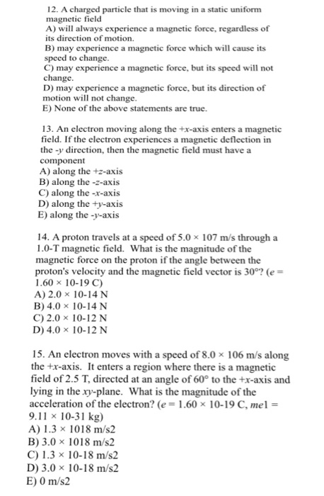 Solved A charged particle that is moving in a static uniform | Chegg.com
