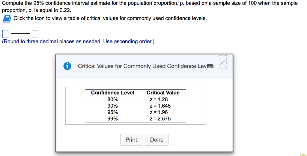 Solved Compute the 95% confidence interval estimate for the | Chegg.com