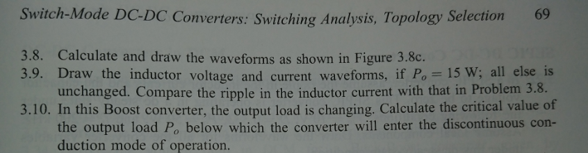 Solved Boost DC-DC Converters Problems 3.8 through 3.13: In | Chegg.com