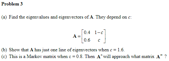 Solved Problem 3 (a) Find the eigenvalues and eigenvectors | Chegg.com