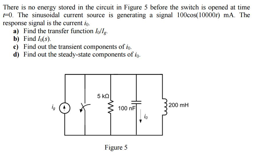 Solved There Is No Energy Stored In The Circuit In Figure 5 | Chegg.com