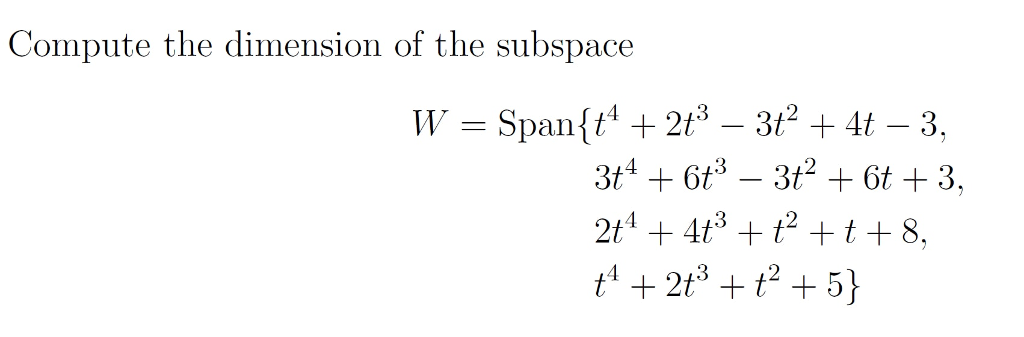 dimension of subspace calculator