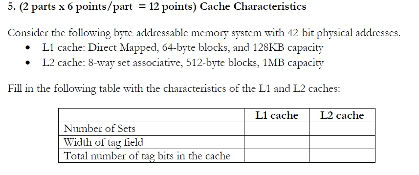 solved-consider-the-following-byte-addressable-memory-system-chegg