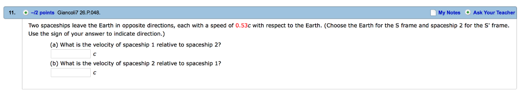 Solved Two spaceships leave the Earth in opposite | Chegg.com 