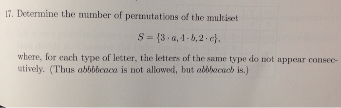 Solved 17. Determine The Number Of Permutations Of The | Chegg.com