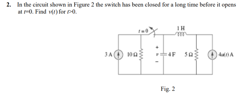 Solved In the circuit shown in Figure 2 the switch has been | Chegg.com
