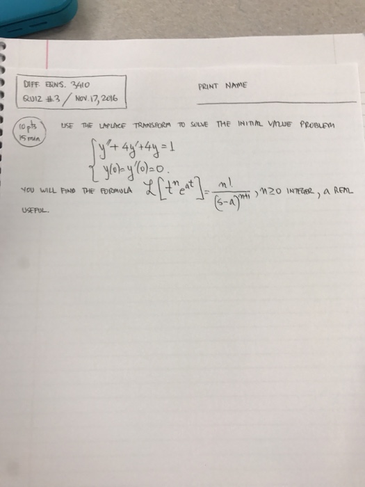 Solved Use The Laplace Transform To Solve The Initial V/true | Chegg.com