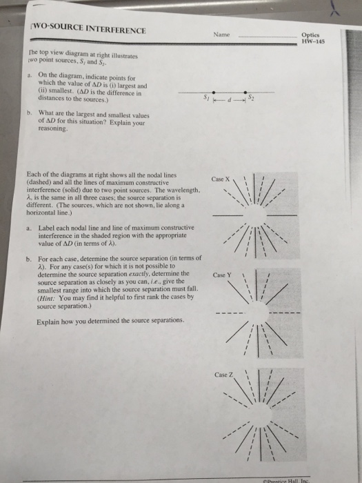 Solved The top View diagram at right illustrates two point | Chegg.com