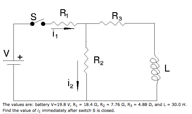 Solved The values are: battery V=19.8 V, R1 = 18.4 ?, R2 = | Chegg.com