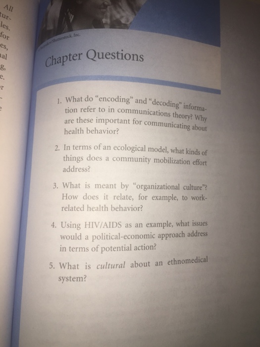 Solved What do "encoding" and "decoding" information refer
