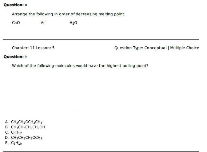 Solved Arrange the following in order of decreasing melting | Chegg.com