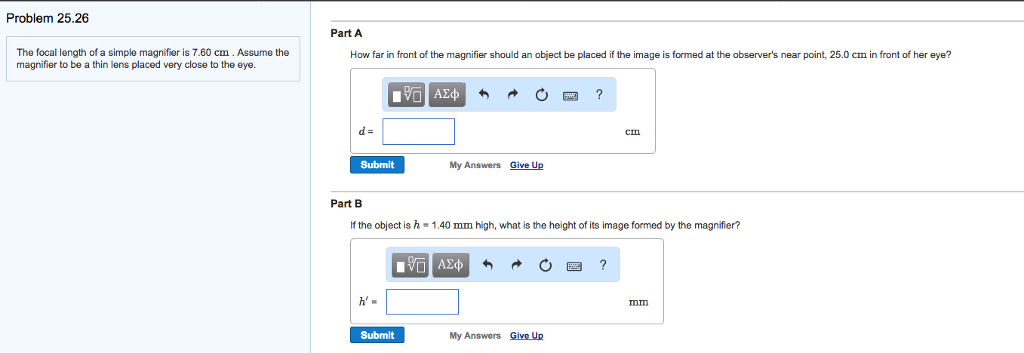 Simple Magnifier Questions Solved The focal length of a simple magnifier is 7.60 cm. | Chegg.com
