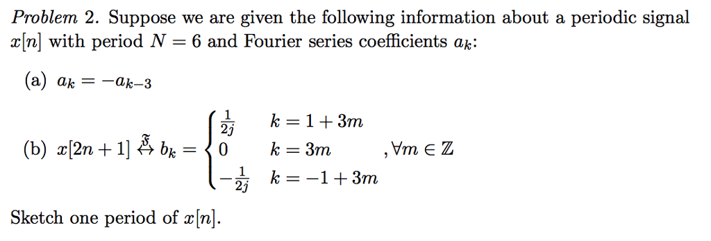 Solved Problem 2. Suppose We Are Given The Following | Chegg.com