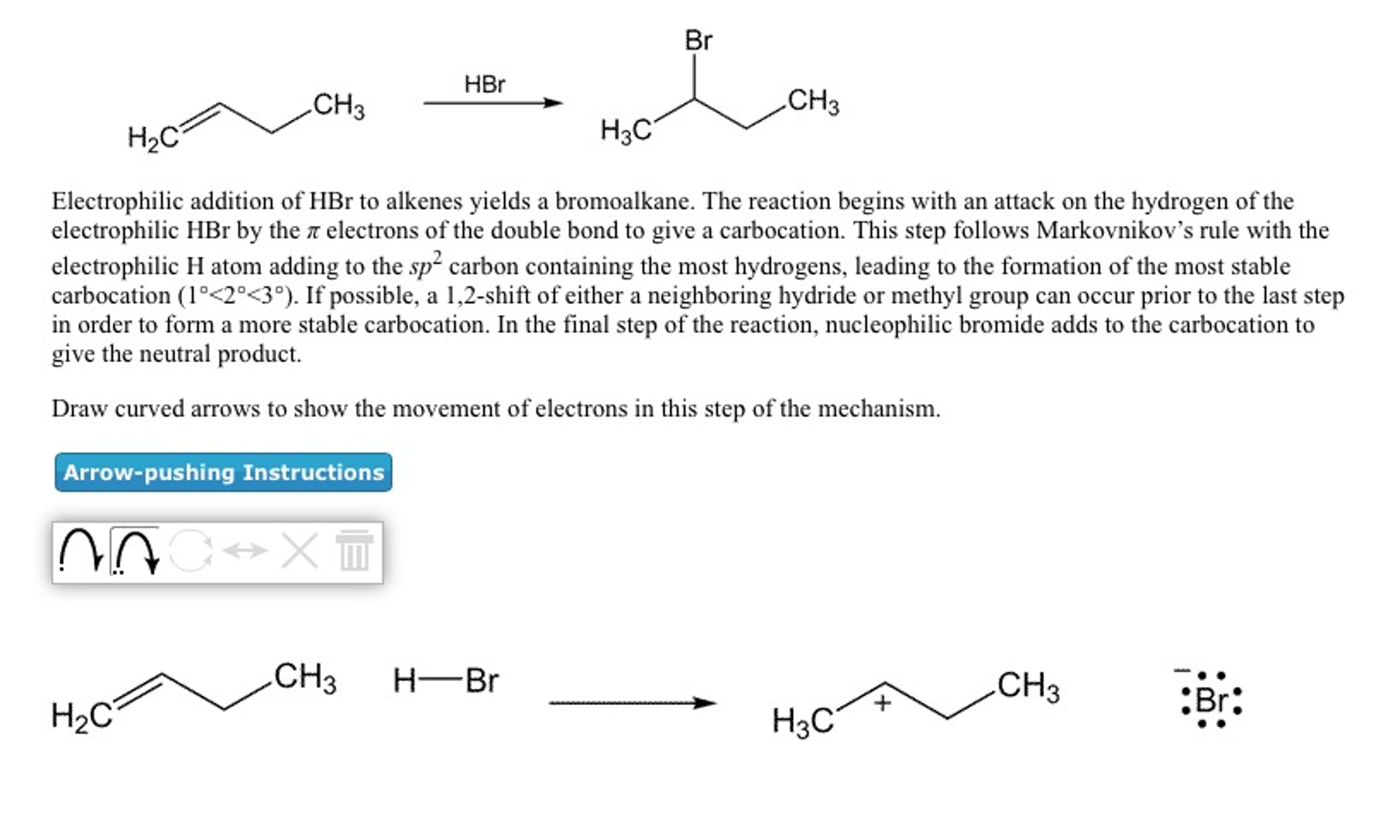 Solved Electrophilic addition of IIBr to alkenes yields a | Chegg.com