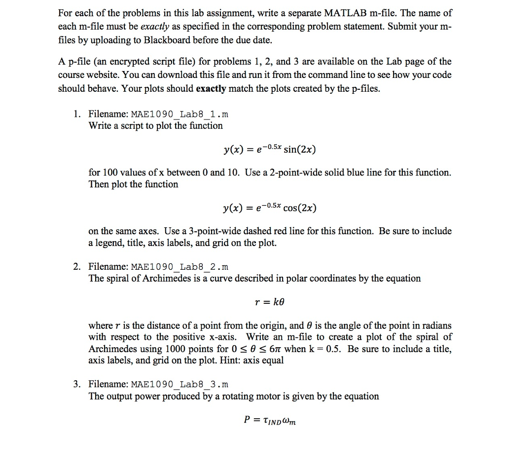 For each of the problems in this lab assignment, | Chegg.com