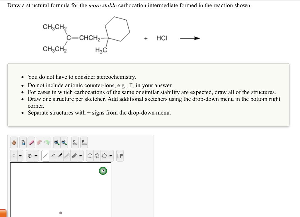 Solved Draw a structural formula for the more stable | Chegg.com