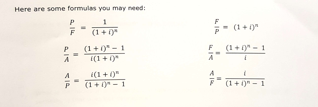 Solved Here Are Some Formulas You May Need 1 I N P 1 I N