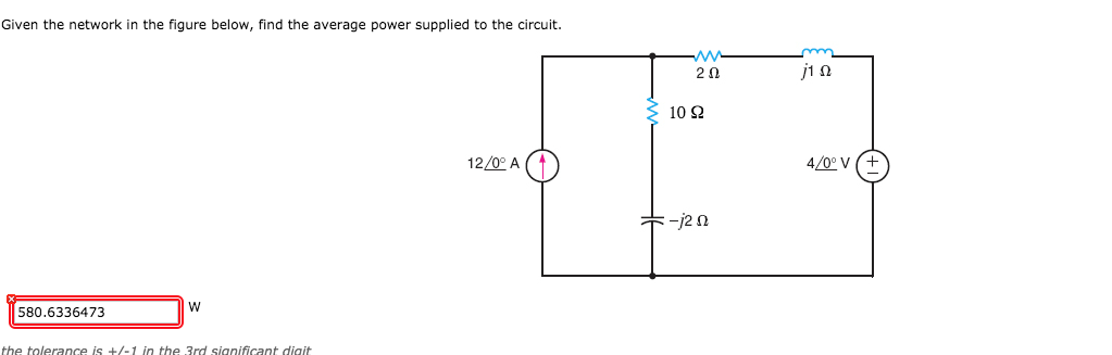 Solved Given the network in the figure below, find the | Chegg.com