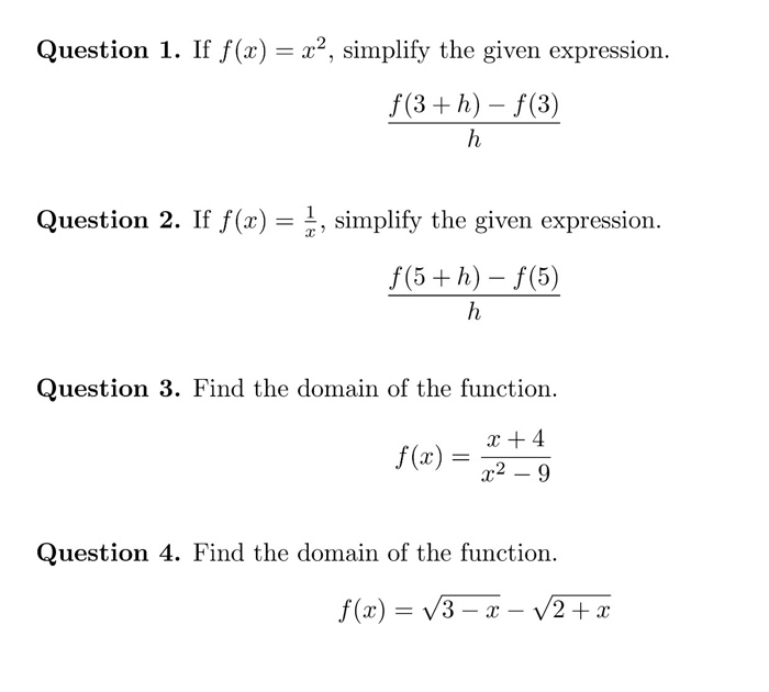 Solved if f x x 2 simplify the given expression f 3 chegg