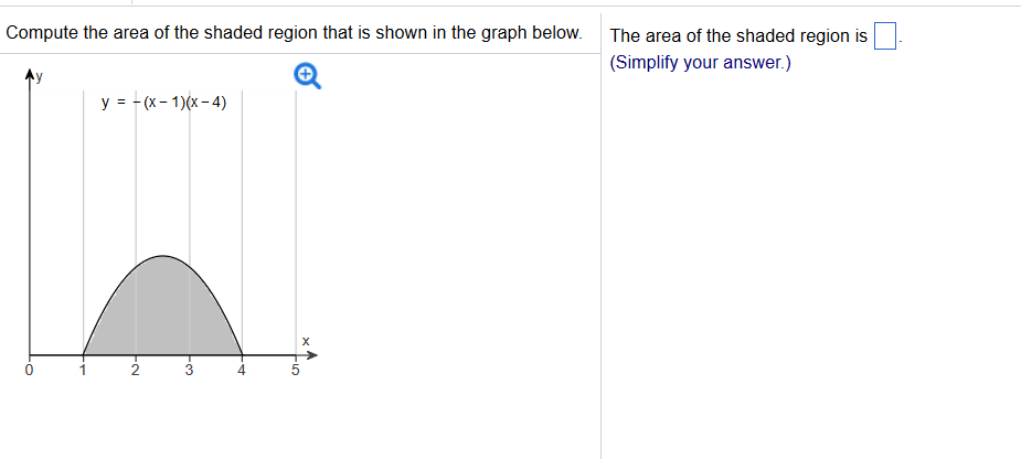 Solved Compute the area of the shaded region that is shown | Chegg.com