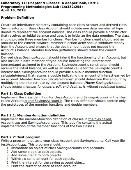 Solved C++ (Classes : a deeper look) Please give two *.h | Chegg.com