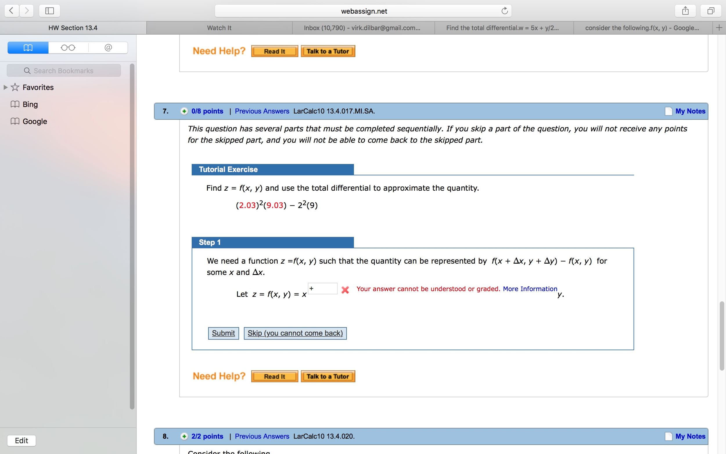 Solved This question has several parts that must be | Chegg.com