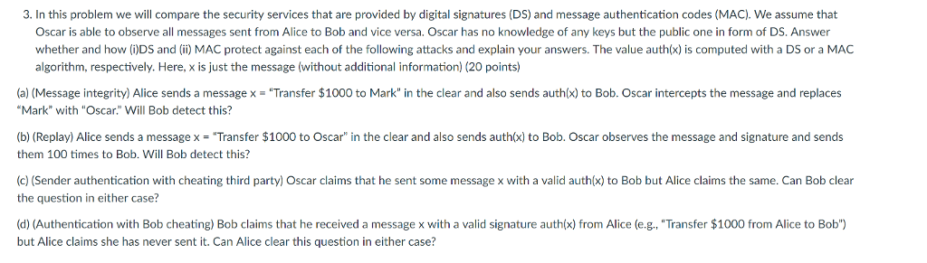 Solved 3. In this problem we will compare the security | Chegg.com