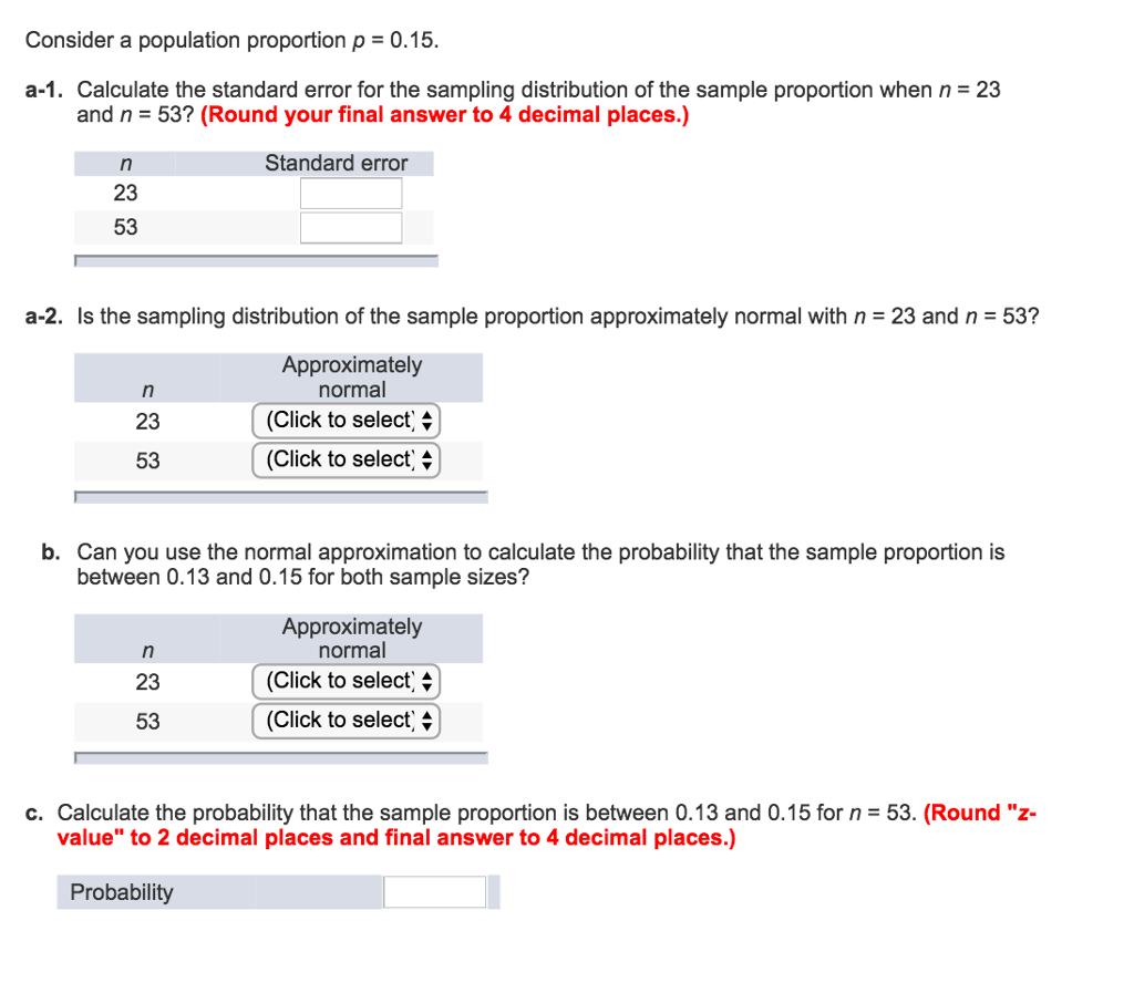 Solved Consider a population proportion p = 0.15. a1.